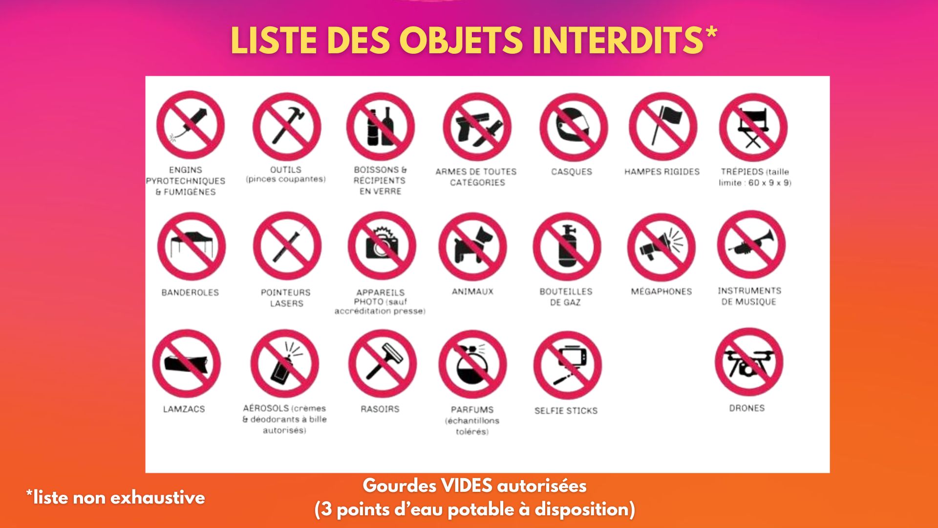 objets interdits